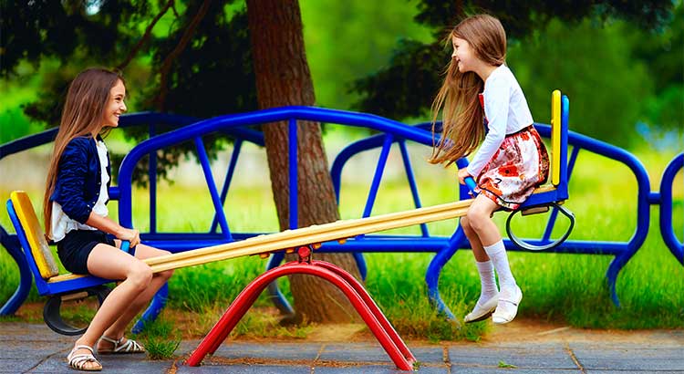 kids on a see saw