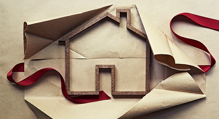 house wrapped in a package