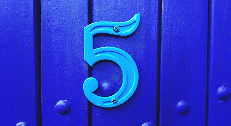 5 on a door
