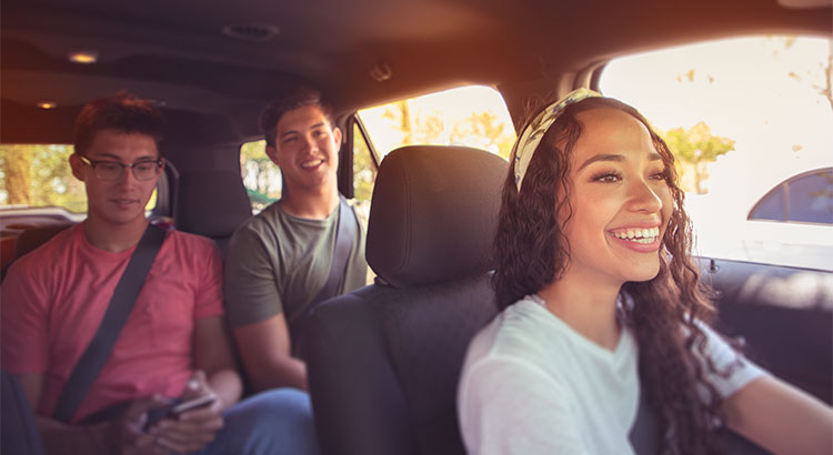 woman drifint for ridesharing company