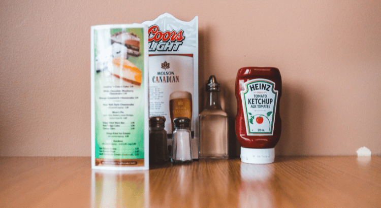 heinz ketchup on a table